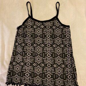 No Boundaries Women's Juniors tank top Black White sexy cute trim Large 11/13